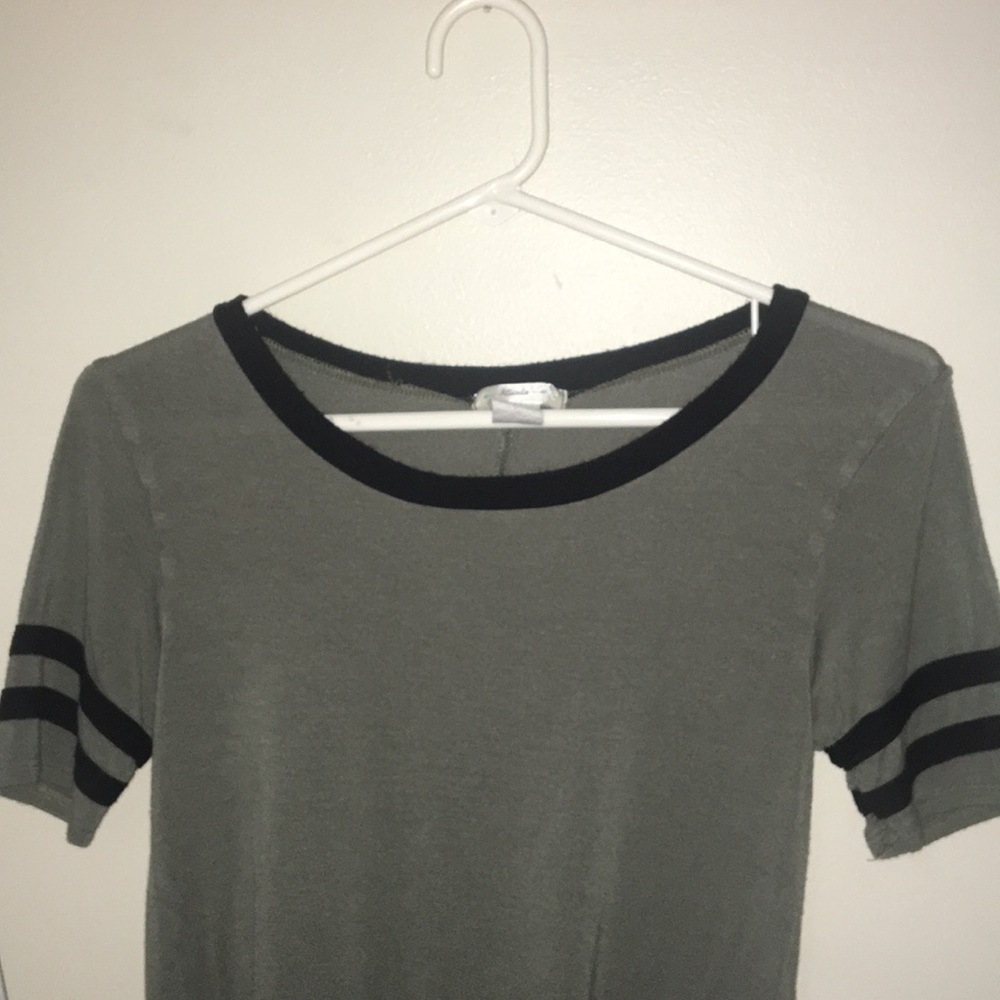 atticute olive green baseball t